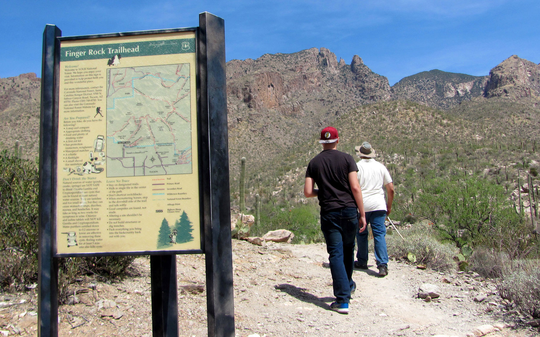 Hikers start up trail